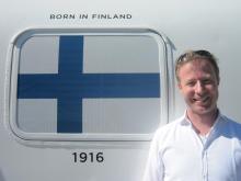 Tommi celebrating his Finnish nationality